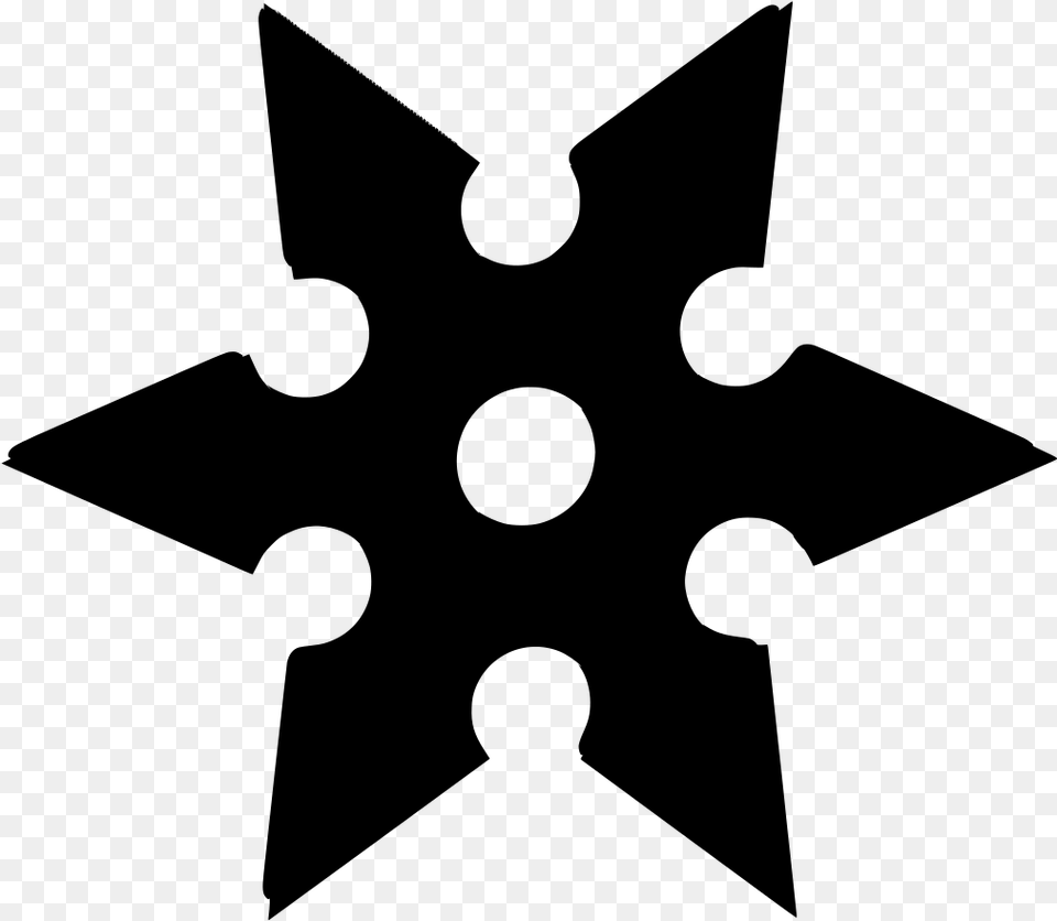 Ninja Star, Gray Png