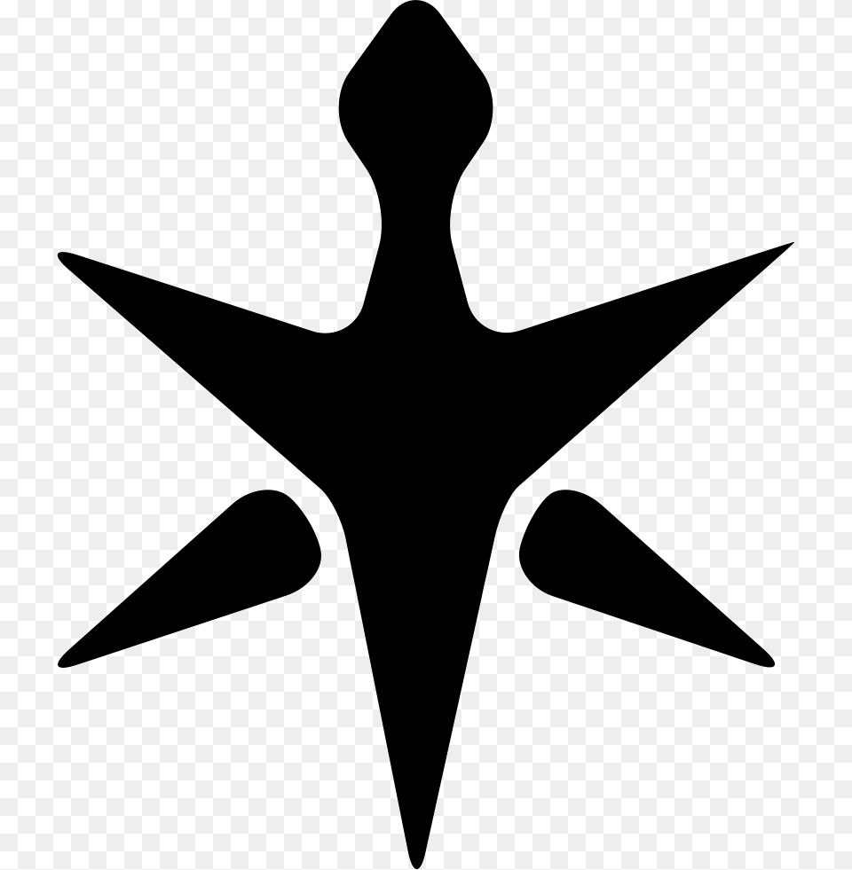 Ninja Star, Star Symbol, Symbol, Silhouette Png Image