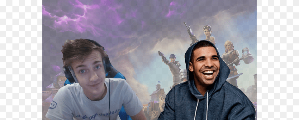 Ninja Stream With Rapper Drake Shatters Twitch Stream Epic Games Fortnite Xbox One Game, Smile, Face, Person, Happy Free Png