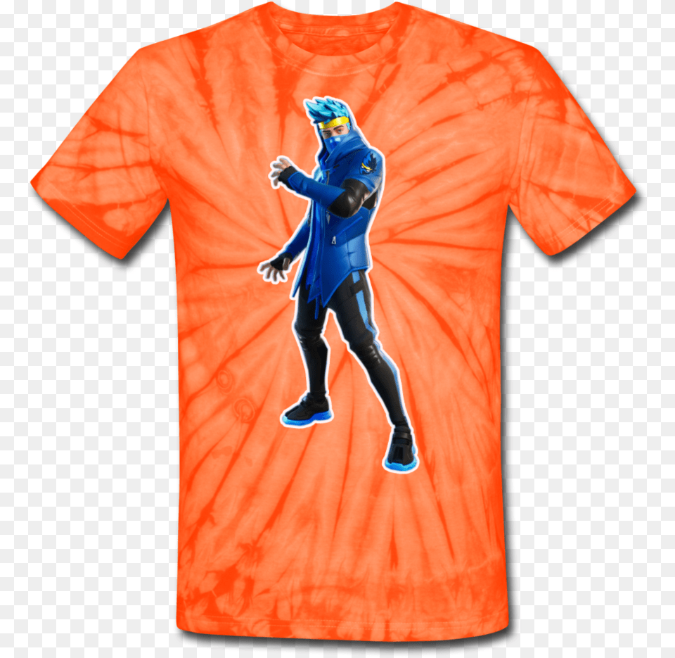 Ninja Tie Dyenomite Fortnite Video Game T Shirt, Clothing, T-shirt, Adult, Female Png