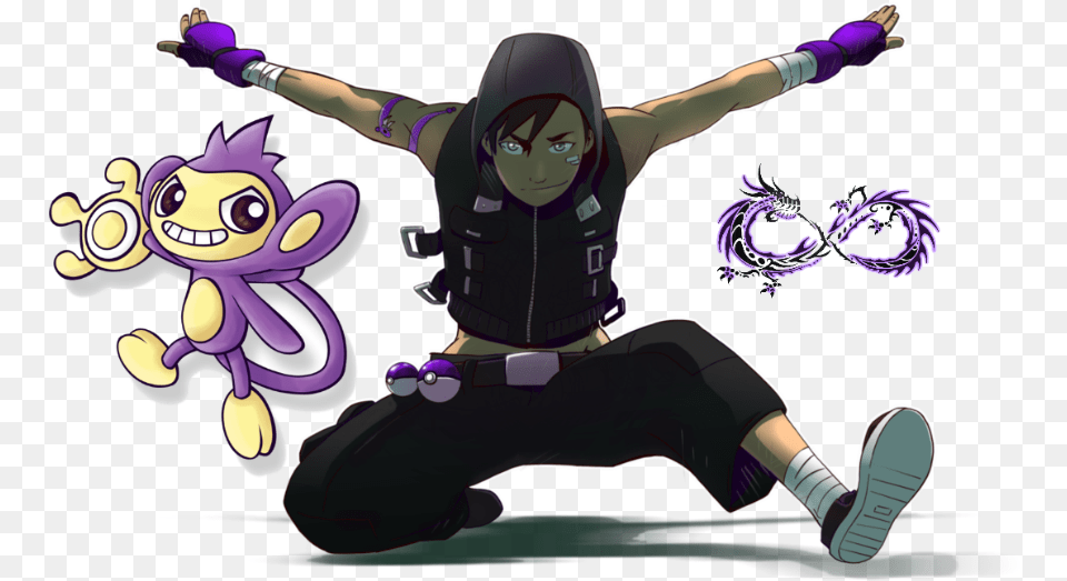 Ninja Trainer Sean Pokequests Male Cool Pokemon Trainer Oc, Adult, Purple, Person, Woman Png Image