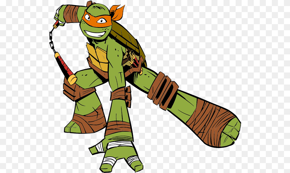 Ninja Turtle Clipart Cartoon Michelangelo Ninja Turtle, Baby, Person, Elf, Face Png