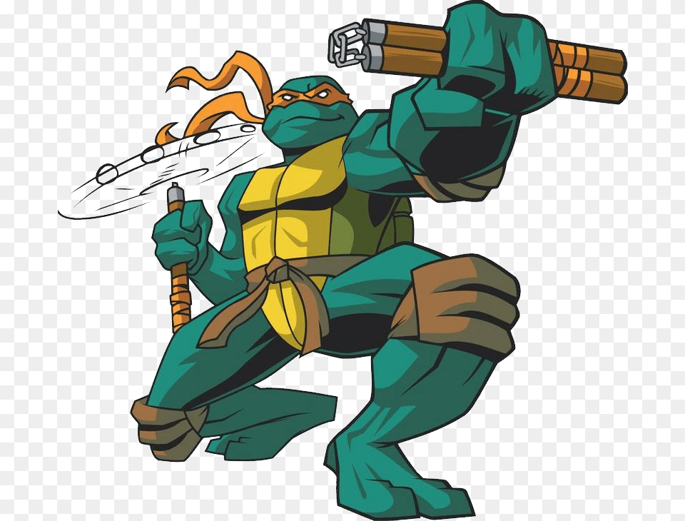 Ninja Tutle Michelangelo Image Michelangelo Ninja Turtles 2003, Baby, Person, Face, Head Free Png