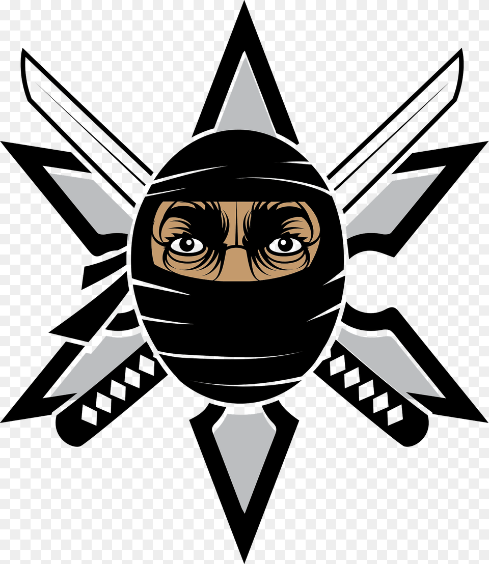 Ninja Warrior Clipart, Emblem, Symbol, Face, Head Free Png Download