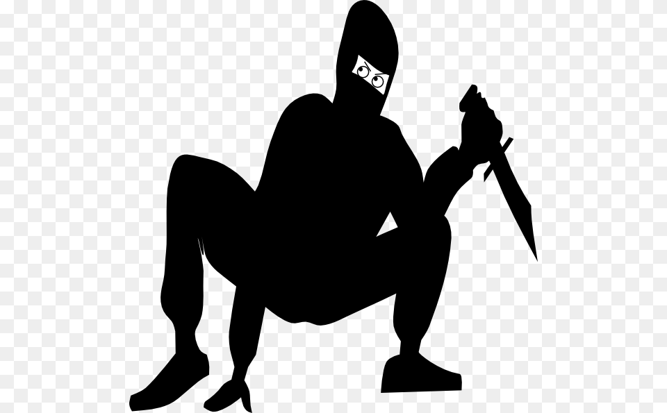 Ninja With Knife, Person, Adult, Male, Man Png Image