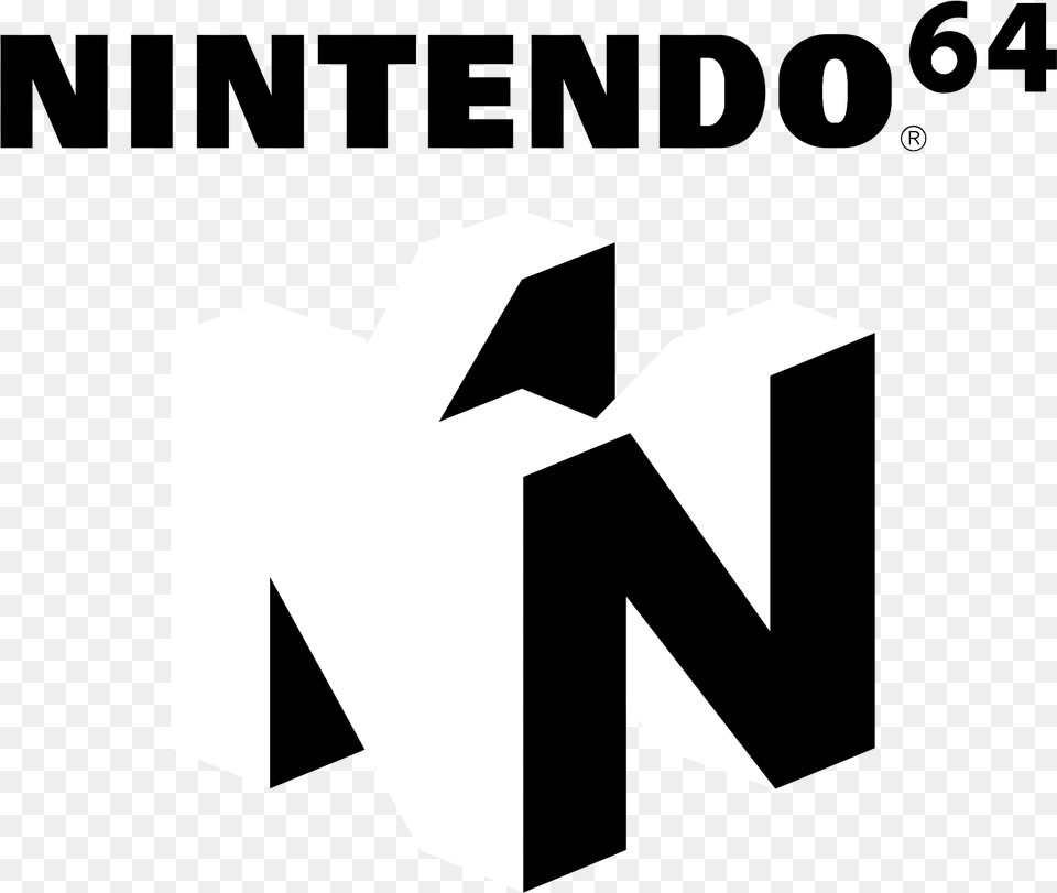Nintendo 64 Logo Black And White Nintendo 64 Logo, Stencil, Symbol, Recycling Symbol, Cross Free Png Download