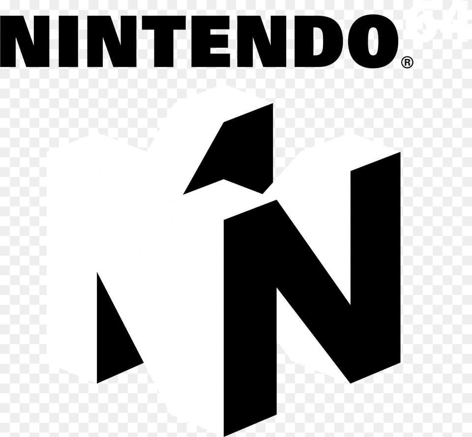 Nintendo 64 Logo Black And White Vertical, Recycling Symbol, Symbol, Cross Png