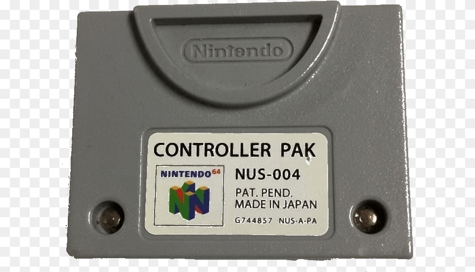 Nintendo 64 Memory Controller Pak Nintendo Original Controller Pak Empty N64 Box, Text, License Plate, Transportation, Vehicle Png