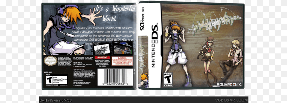 Nintendo Ds Box Art Cover World Ends With You, Book, Comics, Publication, Adult Png
