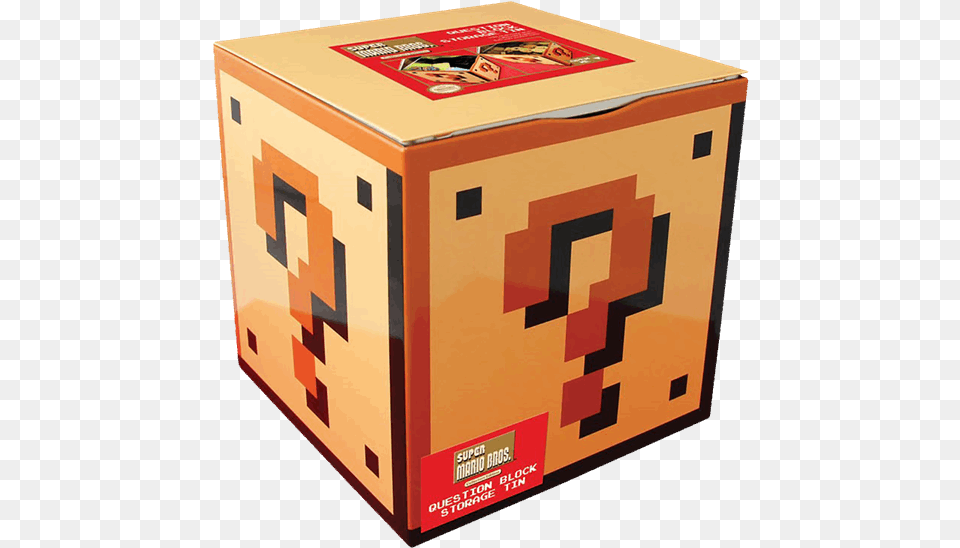 Nintendo Super Mario Question Block Storage Tin, Box, Cardboard, Carton, First Aid Png