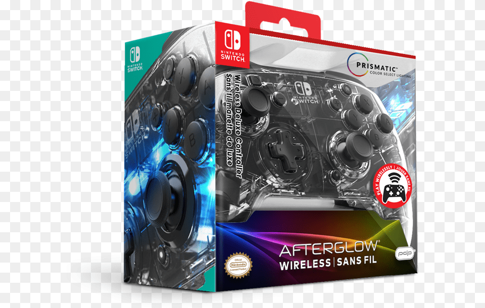 Nintendo Switch Afterglow Deluxe Wireless Controller, Electronics, Disk, Joystick Free Transparent Png