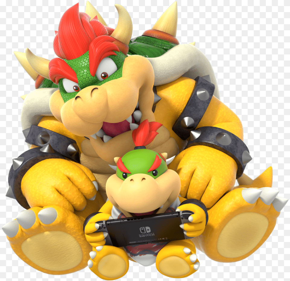 Nintendo Switch Bowser And Bowser Jr, Toy, Plush Free Png