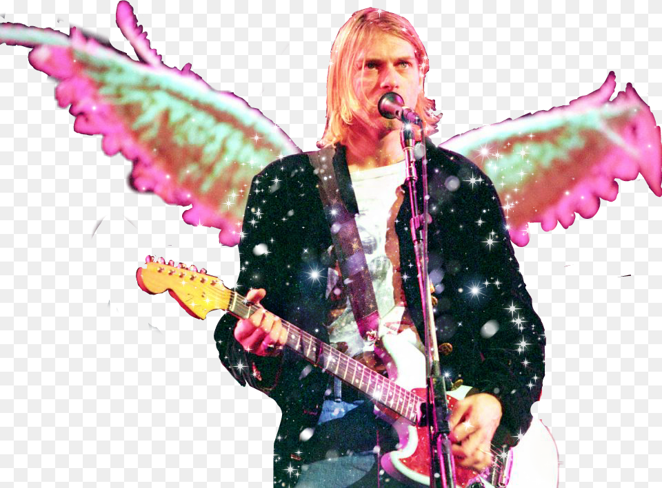 Nirvana Kurt Cobain Angel, Concert, Crowd, Person, Musical Instrument Free Png Download