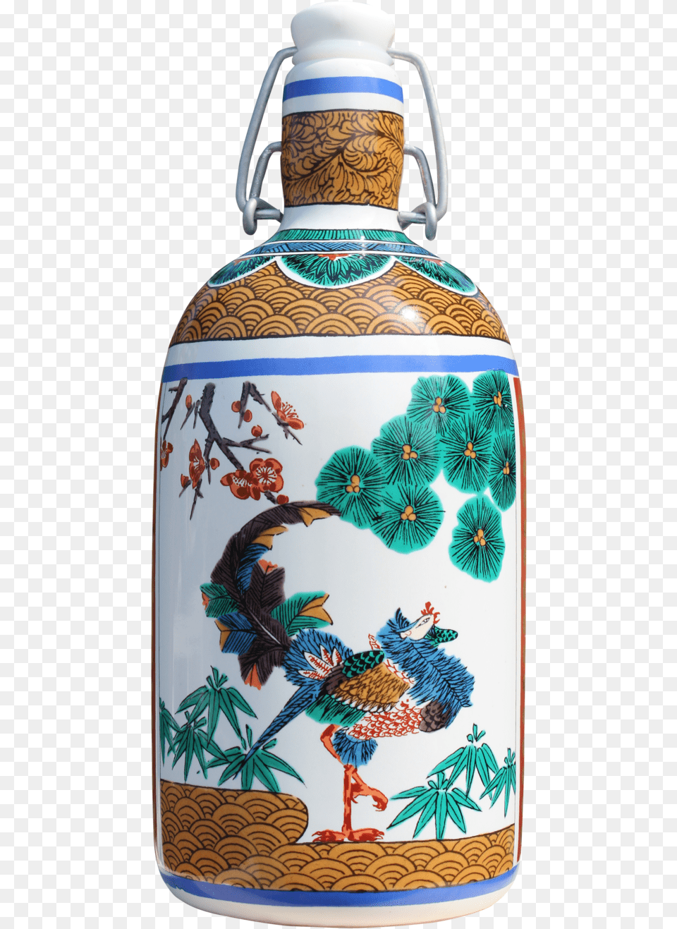 Nishide Shuzo 100 Year Sake Floral Design, Art, Porcelain, Pottery, Jar Free Transparent Png