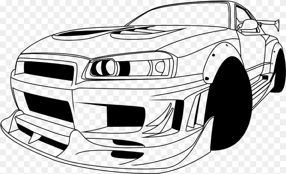 Nissan Gtr R35 Drawing Nissan Gtr Clipart, Gray Free Png