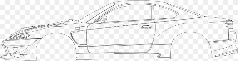 Nissan Silvia Drawing, Gray Png