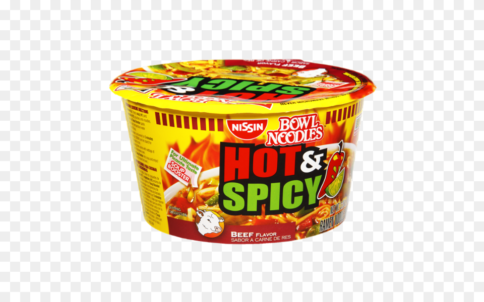 Nissin Bowl Noodles Hot Spicy Beef Noodle Soup Reviews, Food, Snack, Can, Tin Png