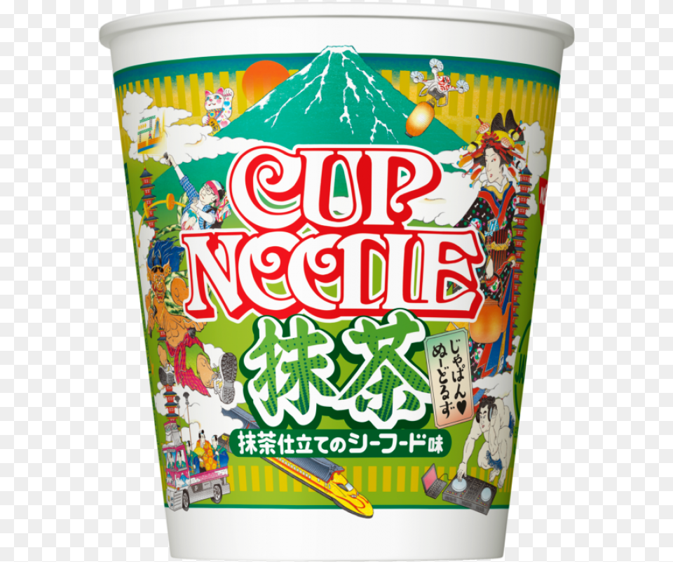 Nissin Cup Noodle Green Tea Seafood, Food, Cream, Dessert, Ice Cream Free Transparent Png