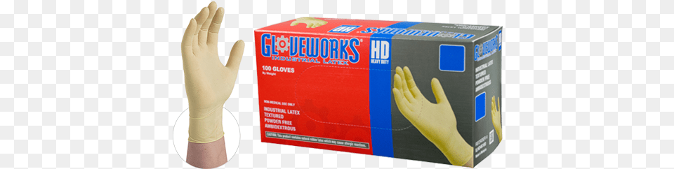 Nitrile Gloves Ammex Gloveworks Hd Latex Gloves Small, Clothing, Glove, Box, Body Part Free Png Download