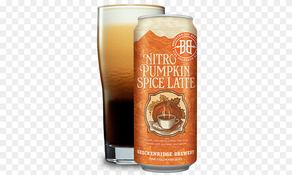Nitro Fall Seasonal Pumpkin Spice Latte Breckenridge Brewery, Alcohol, Beer, Beverage, Glass Free Transparent Png