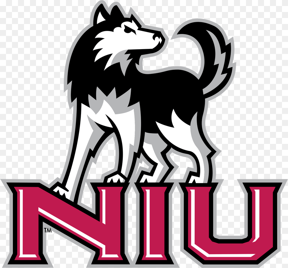 Niu Huskies Logo Logo Northern Illinois University Huskie, Stencil, Animal, Mammal, Wolf Png