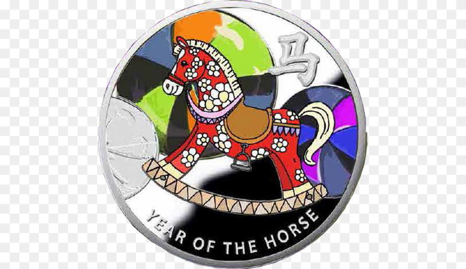 Niue 2014 1 Rocking Horse Year Of The Horse Proof Stallion, Badge, Logo, Symbol, Baby Free Png