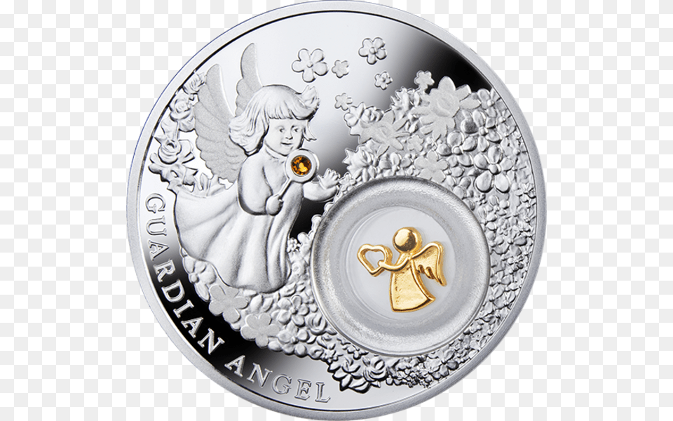 Niue 2014 2 Guardian Angel Proof Silver Coin Monnaie Niue 2018 Guardian Angel, Baby, Person, Face, Head Png