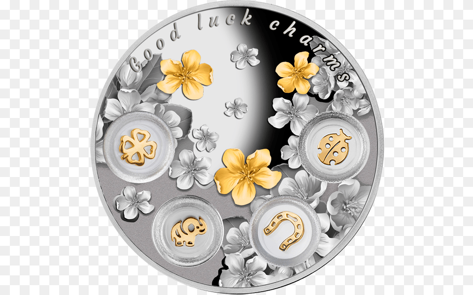 Niue 2015 5 Good Luck Charms Good Luck Charms, Silver, Plate, Coin, Money Png