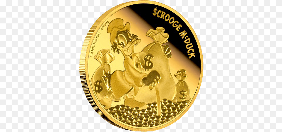 Niue 2015 Disney U2013 Scrooge Mcduck Proof Gold 1oz 2015 Scrooge Mcduck Silver 1 Oz, Coin, Money Free Png Download