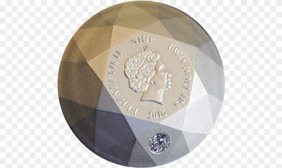 Niue 2016 2 Silver Diamond 3d Shape Antique Finish Circle, Gold, Accessories, Gemstone, Jewelry Png Image