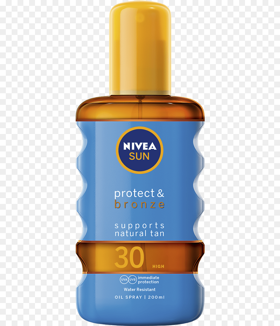 Nivea Sun Protect Amp Bronze, Bottle, Cosmetics, Aftershave Free Png