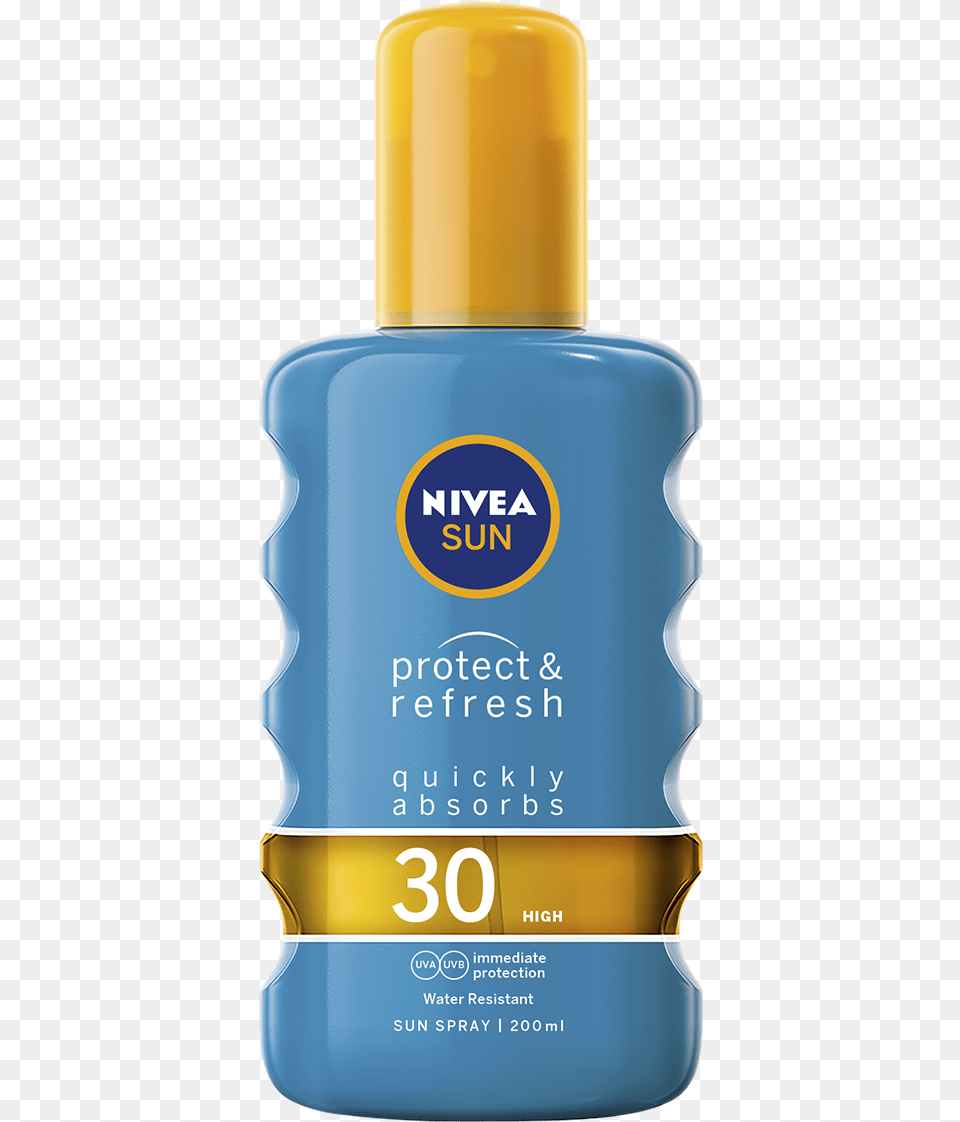 Nivea Sun Protect Amp Refresh, Bottle, Cosmetics, Sunscreen, Perfume Png