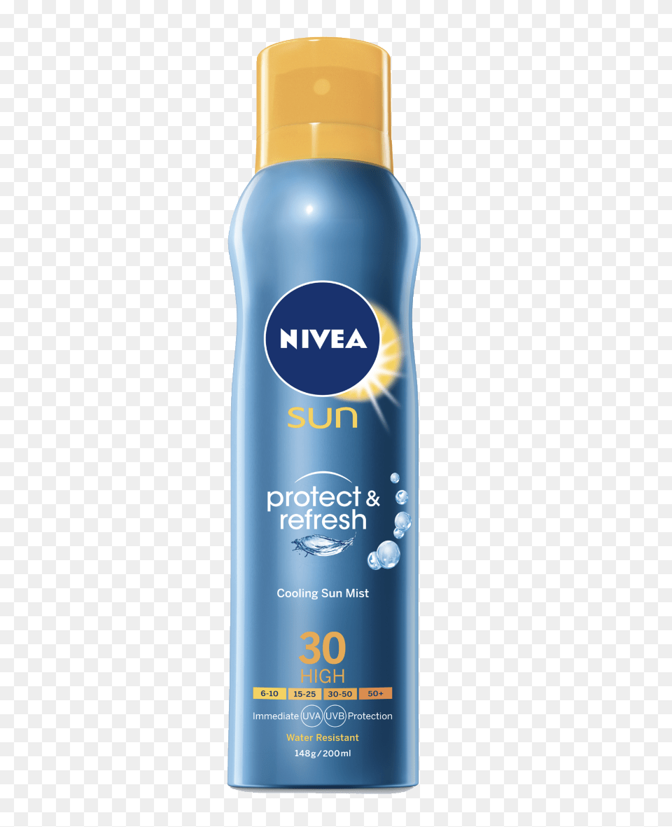 Nivea Sun Protect Amp Refresh Spray Spf30 200ml Nivea, Cosmetics, Bottle, Can, Tin Free Png Download