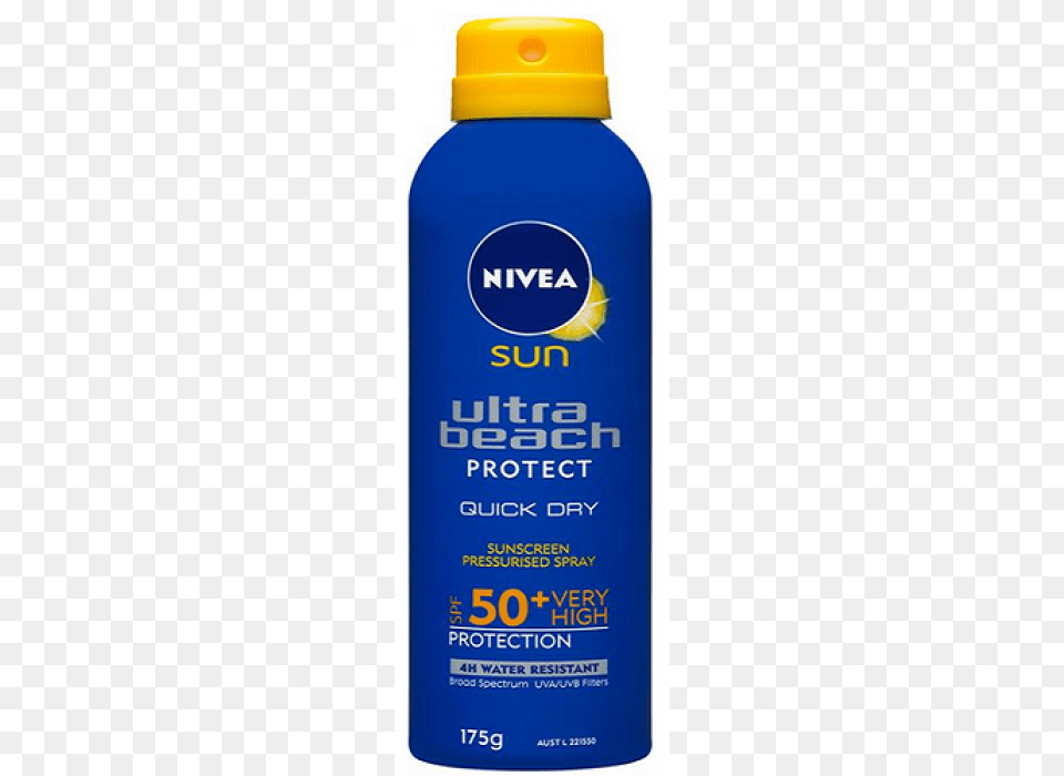 Nivea Sun Ultra Beach Protect Sunscreen Spray, Bottle, Cosmetics Free Transparent Png