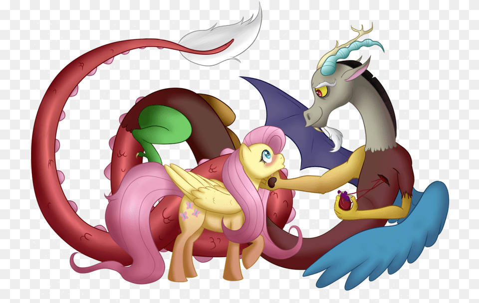 Nivimonster Blushing Discord Discoshy Female Fluttershy Fluttercord Fan Art, Book, Comics, Publication Png