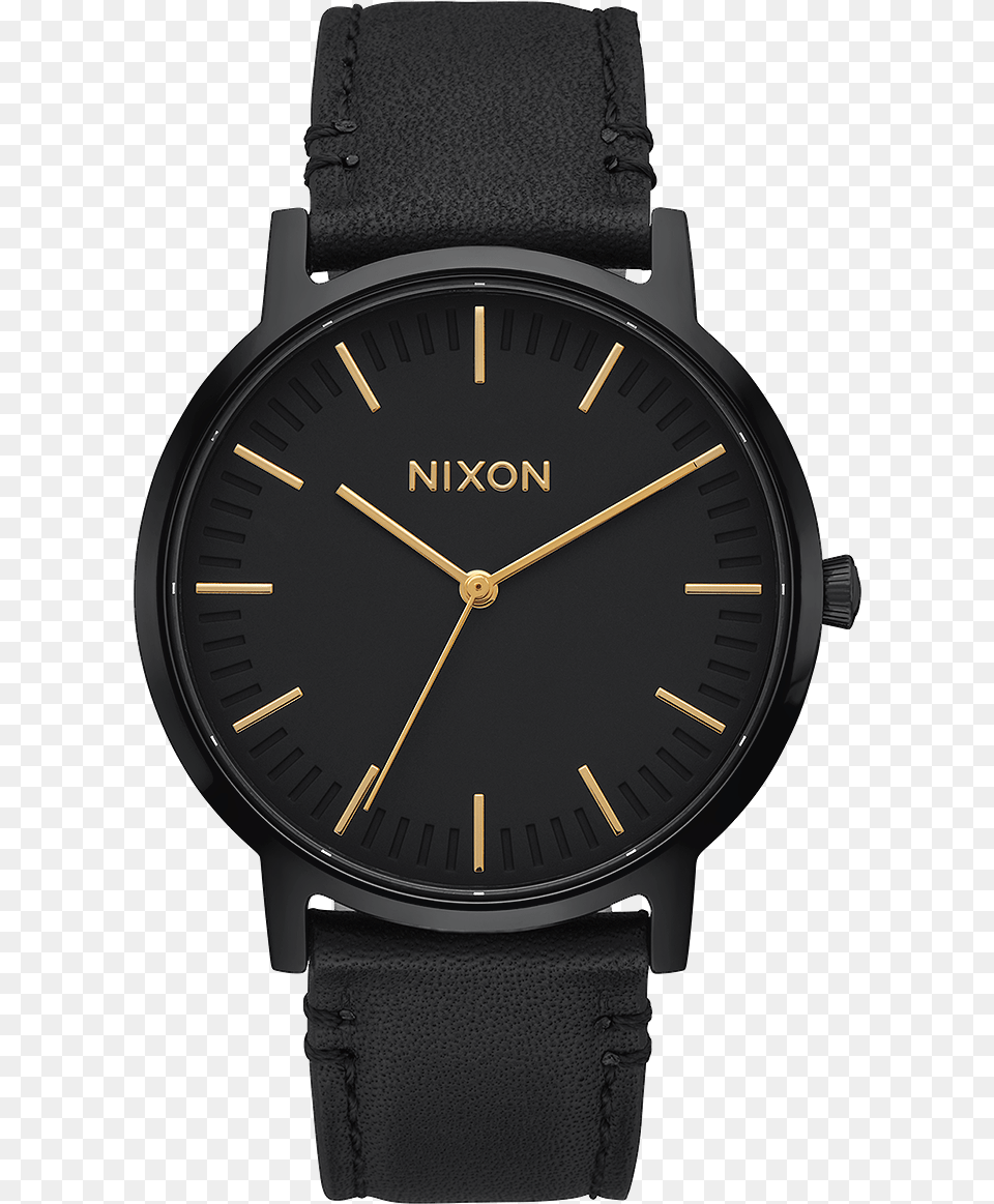 Nixon Porter Leather Black And Gold, Arm, Body Part, Person, Wristwatch Free Png Download