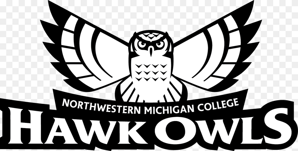Nmc Hawk Owl Logo, Emblem, Symbol, Animal, Bird Png Image