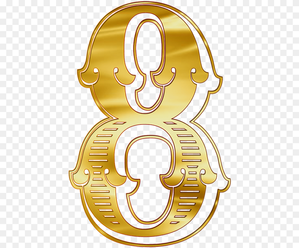 Nmero Dorado 8 Clipart Numeros Dorados, Symbol, Number, Text, Emblem Free Png Download