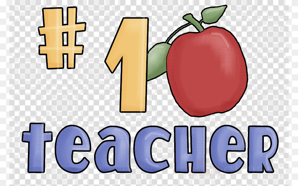 No 1 Teacher Apple Clipart, Food, Fruit, Plant, Produce Png