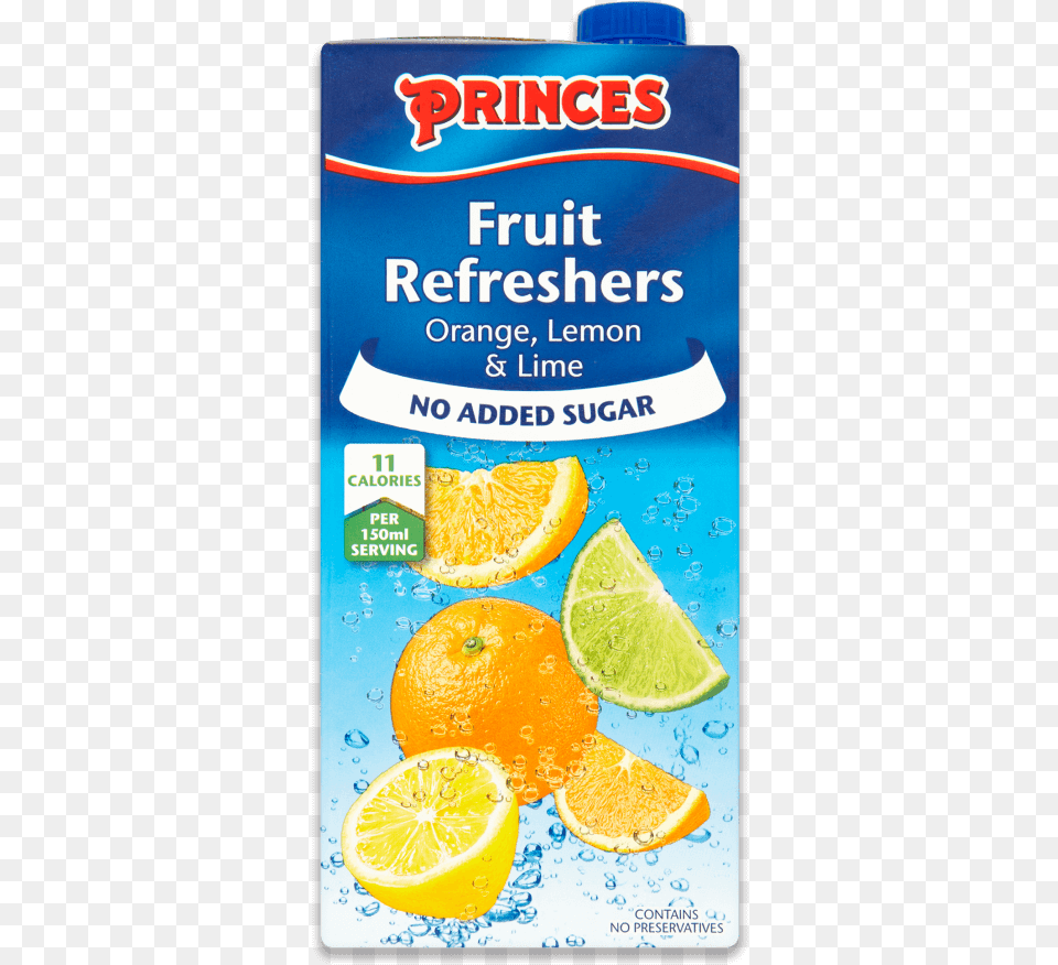 No Added Sugar Orange Lemon Amp Lime Princes Fruit Refreshers Orange Lemon And Lime 1 Litre, Citrus Fruit, Food, Plant, Produce Png