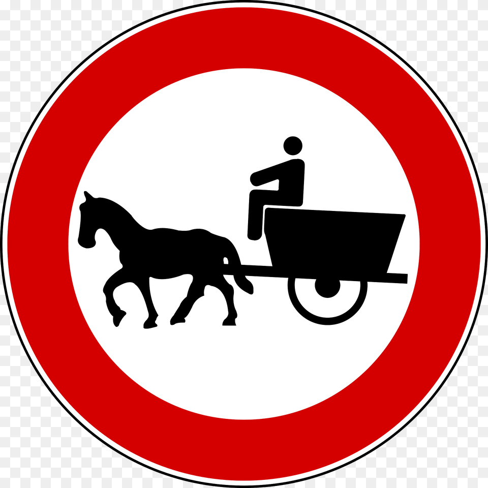 No Animal Drawn Vehicles Clipart, Sign, Symbol, Horse, Mammal Png