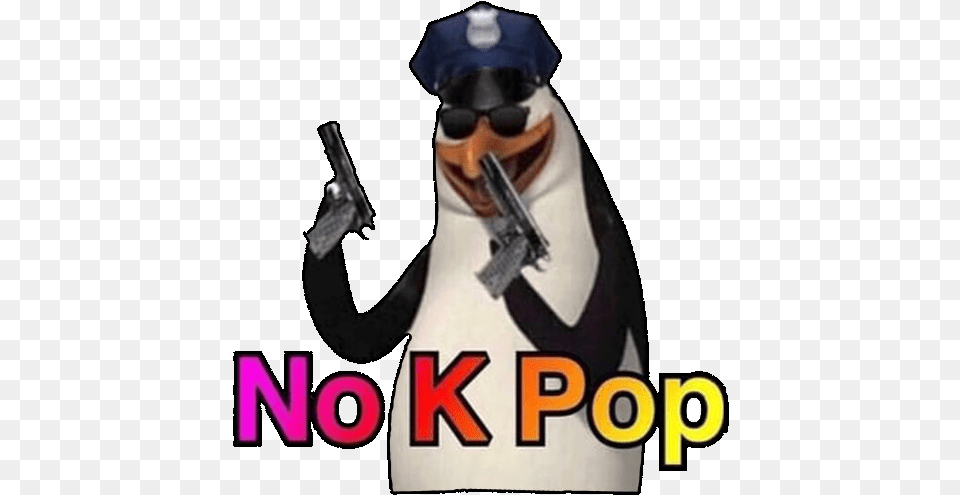 No Anime Penguin No Kpop Penguin, Firearm, Gun, Handgun, Weapon Png Image