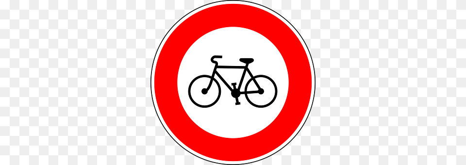 No Bicycles Sign, Symbol, Bicycle, Transportation Png Image