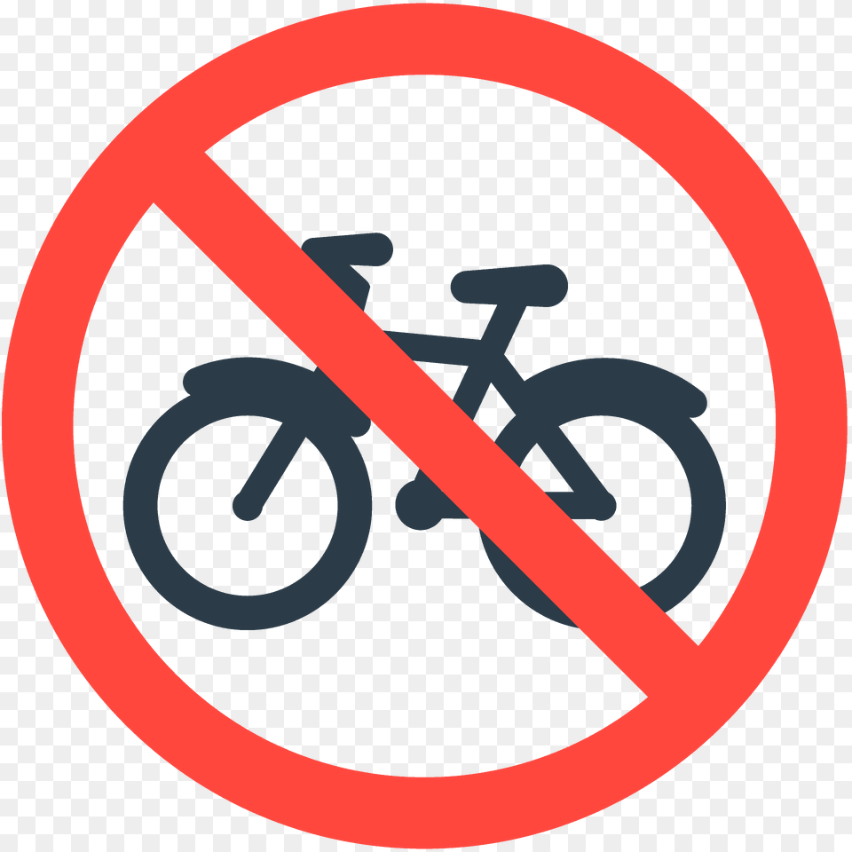 No Bicycles Emoji Clipart, Sign, Symbol, Road Sign Png Image