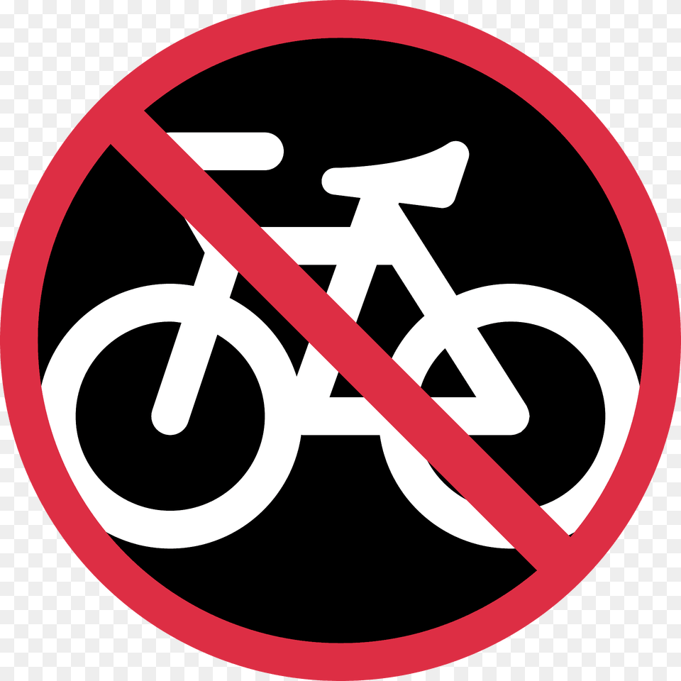 No Bicycles Emoji Clipart, Sign, Symbol, Road Sign Free Png Download