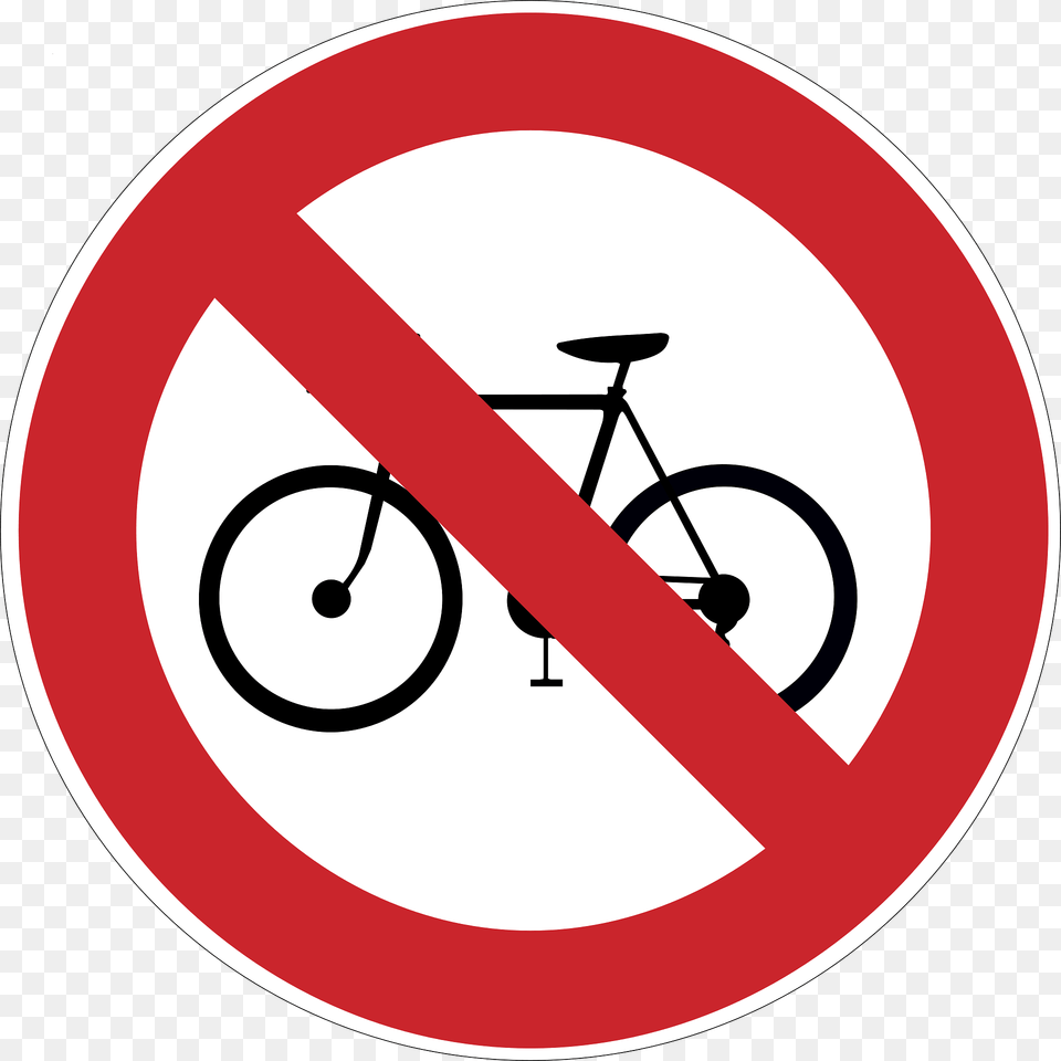 No Bicycles Sign In Argentina Clipart, Symbol, Road Sign, Machine, Wheel Free Png Download