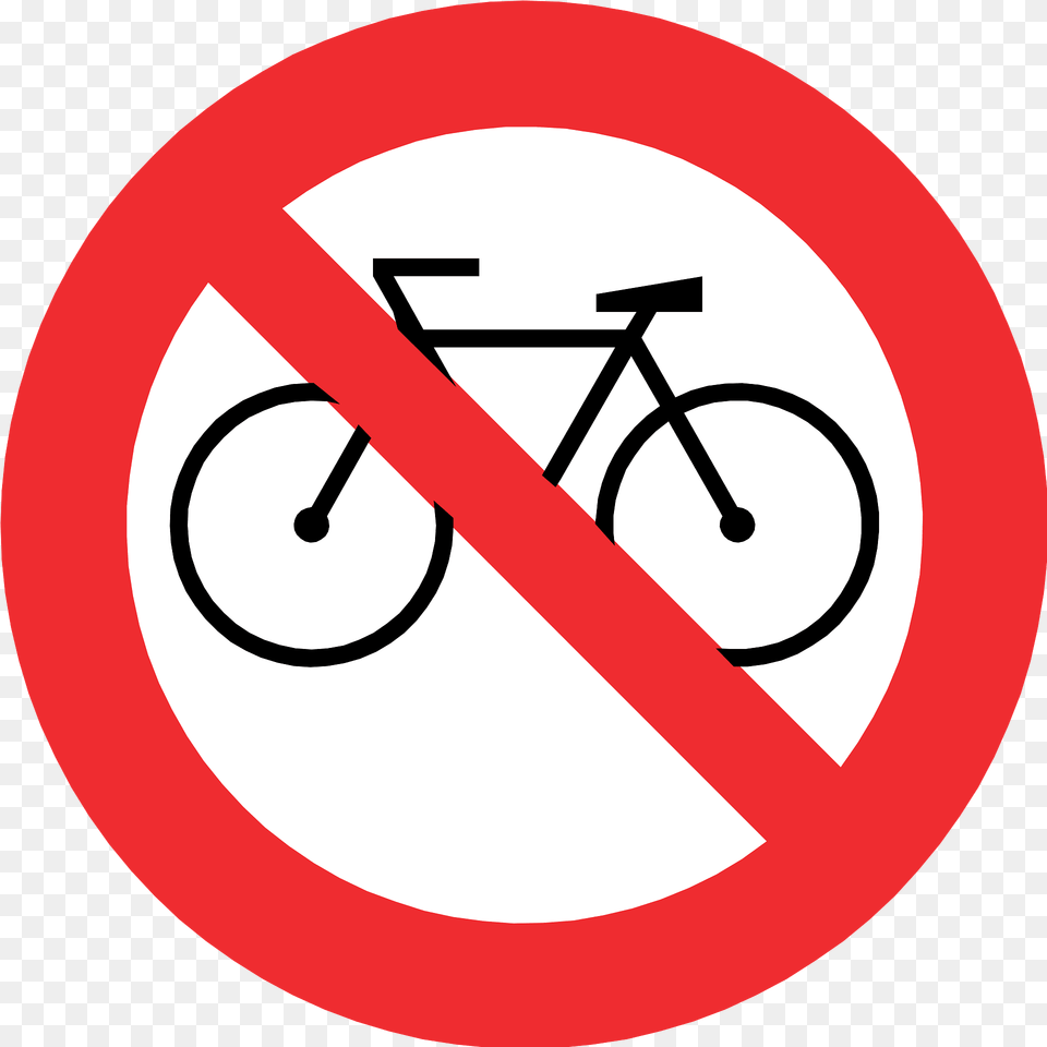 No Bicycles Sign In Chile Clipart, Symbol, Road Sign, Machine, Wheel Png