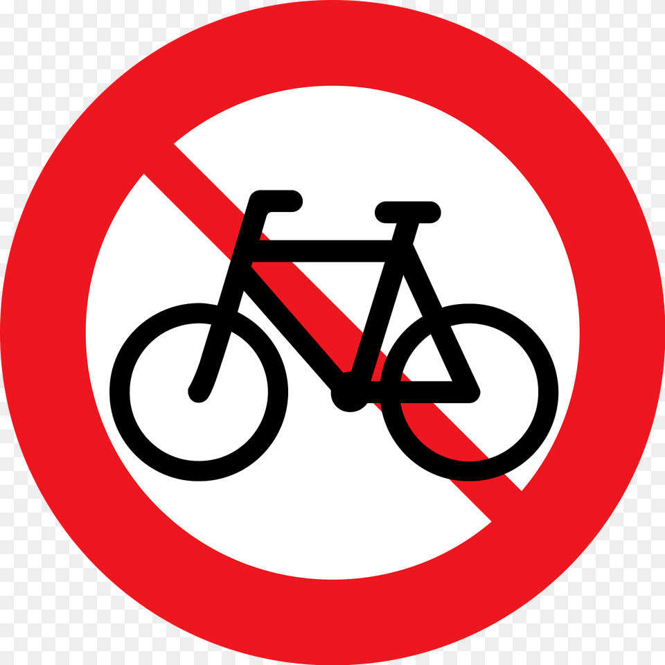 No Bicycles Sign In Denmark Clipart, Symbol, Road Sign Free Png Download