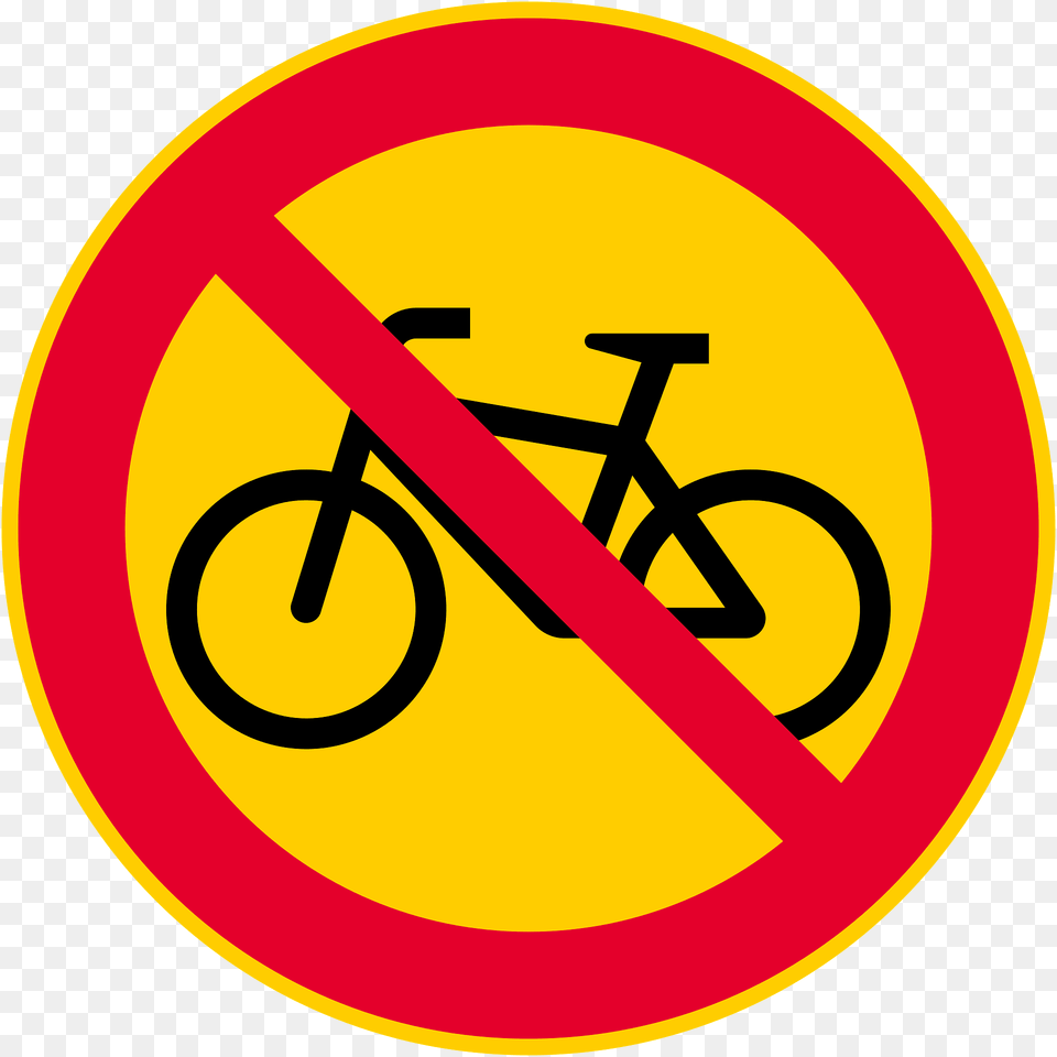 No Bicycles Sign In Finland Clipart, Symbol, Road Sign Free Png