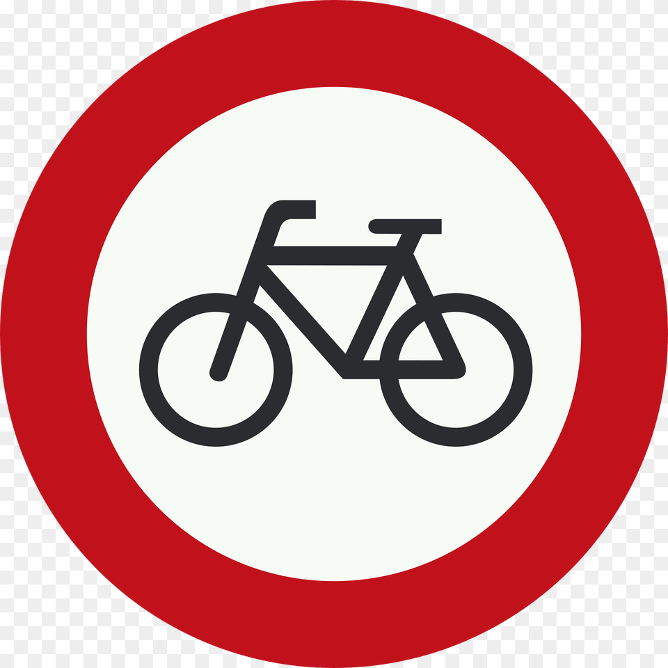 No Bicycles Sign In Netherlands Clipart, Symbol, Road Sign, Bicycle, Transportation Free Transparent Png